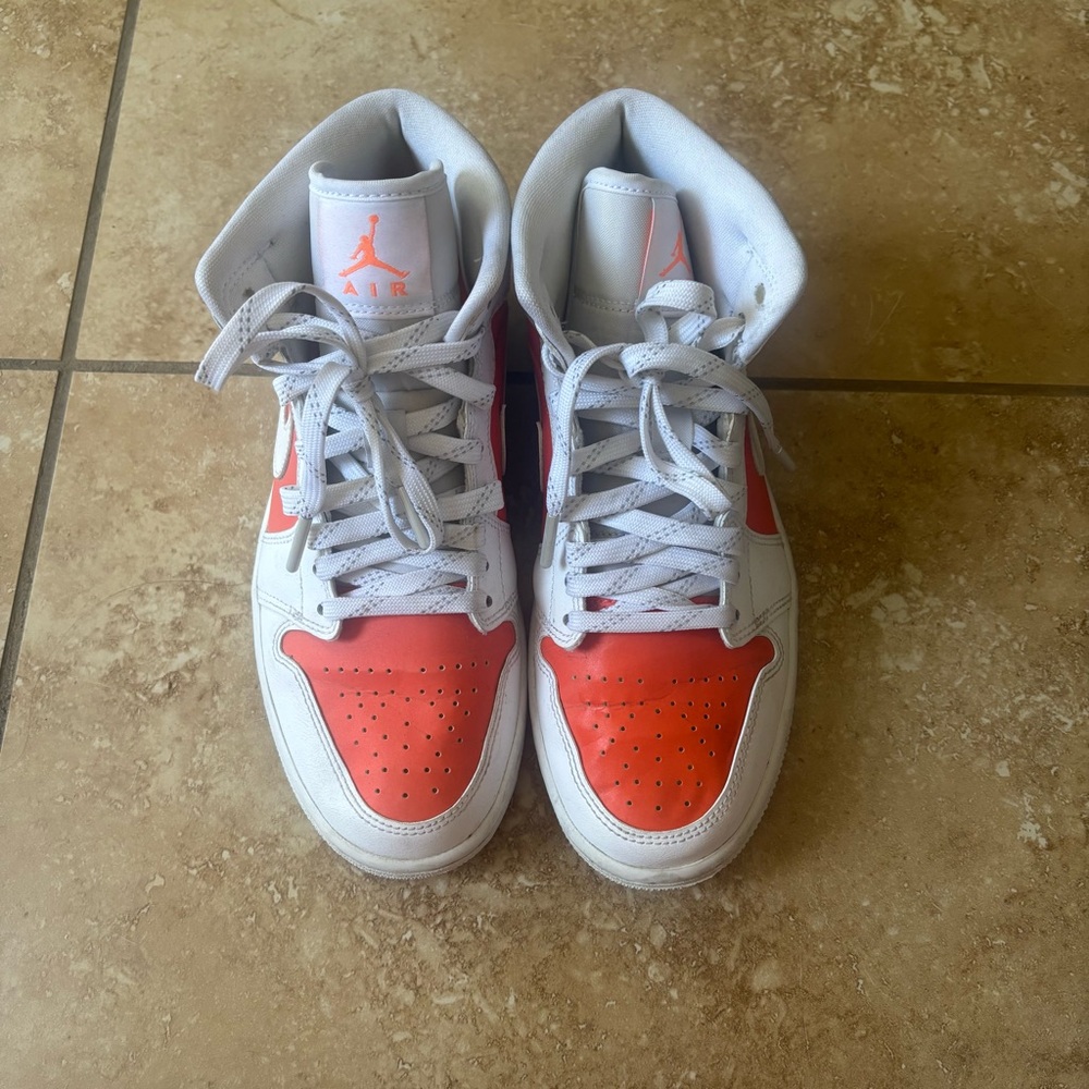 Nike Air Jordan White and Orange Interior